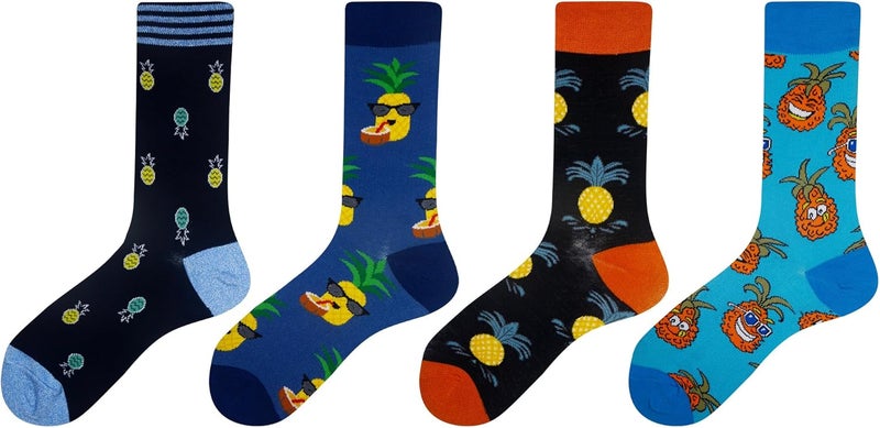 Cansok Men's 2/4 Packs Fun Crazy Novelty Dress Crew Socks - Image 2